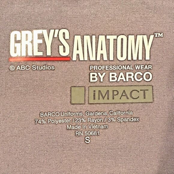 Grey's Anatomy by Barco Moto Scrub Women's Small Lavender Short Sleeve Top - Picture 7 of 7